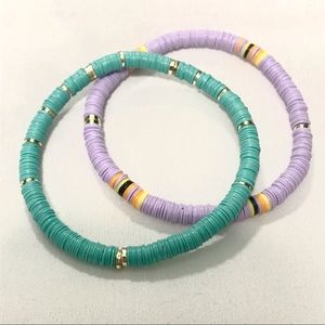 & Other Stories Turquoise and Purple Beaded Bracelets